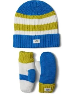 UGG Kids Color-Block Beanie And Mittens Set (Toddler/Little Kids)